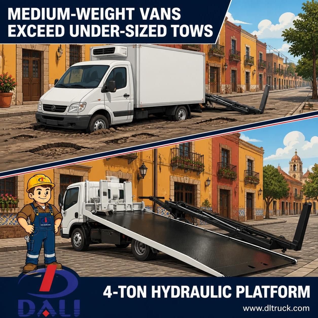 China OEM 4 Tons Hydraulic Platform Tow Vehicle Body | Chengli Factory - pain point 1 ad image
