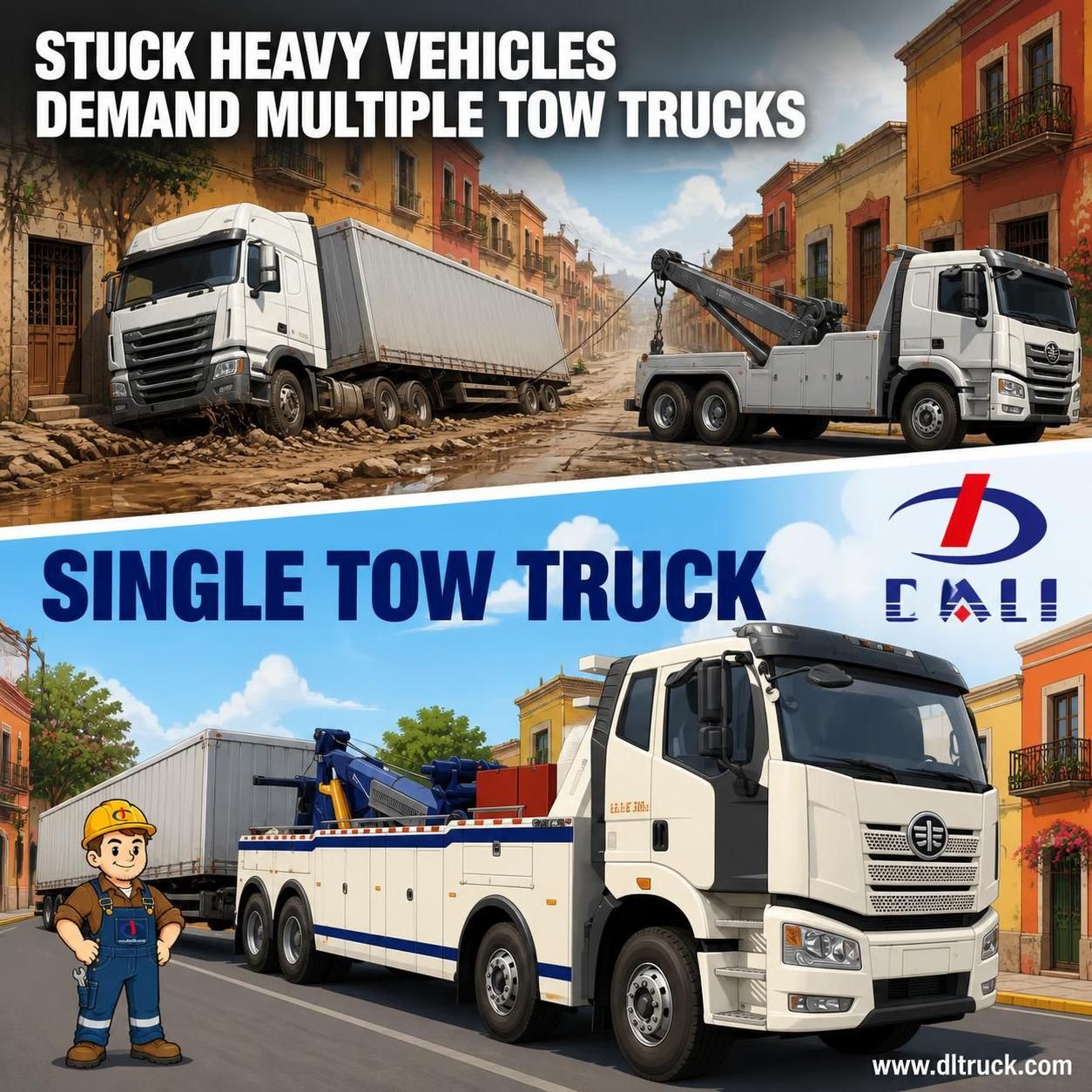 FAW J6P 8x4 25 Ton Conjoint Towing Wrecker Truck - Chengli - pain point 1 ad image