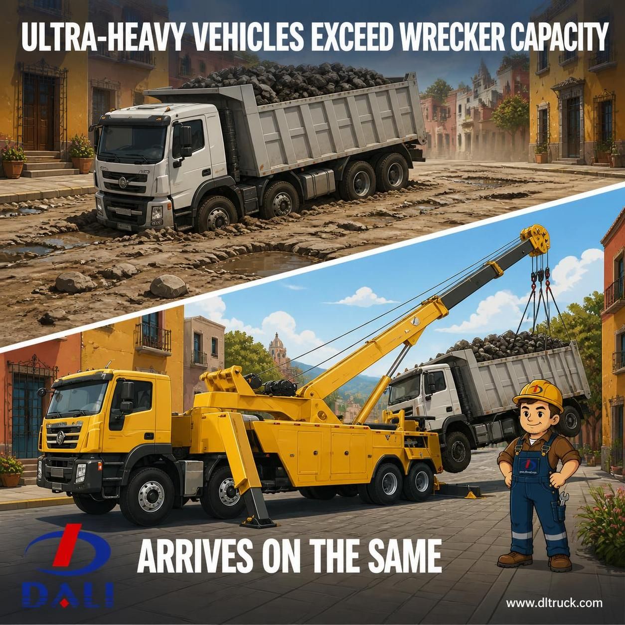 HongYan 8x4 50 Tons Rotary Wrecker Tow Truck - Factory Good Price - pain point 1 ad image