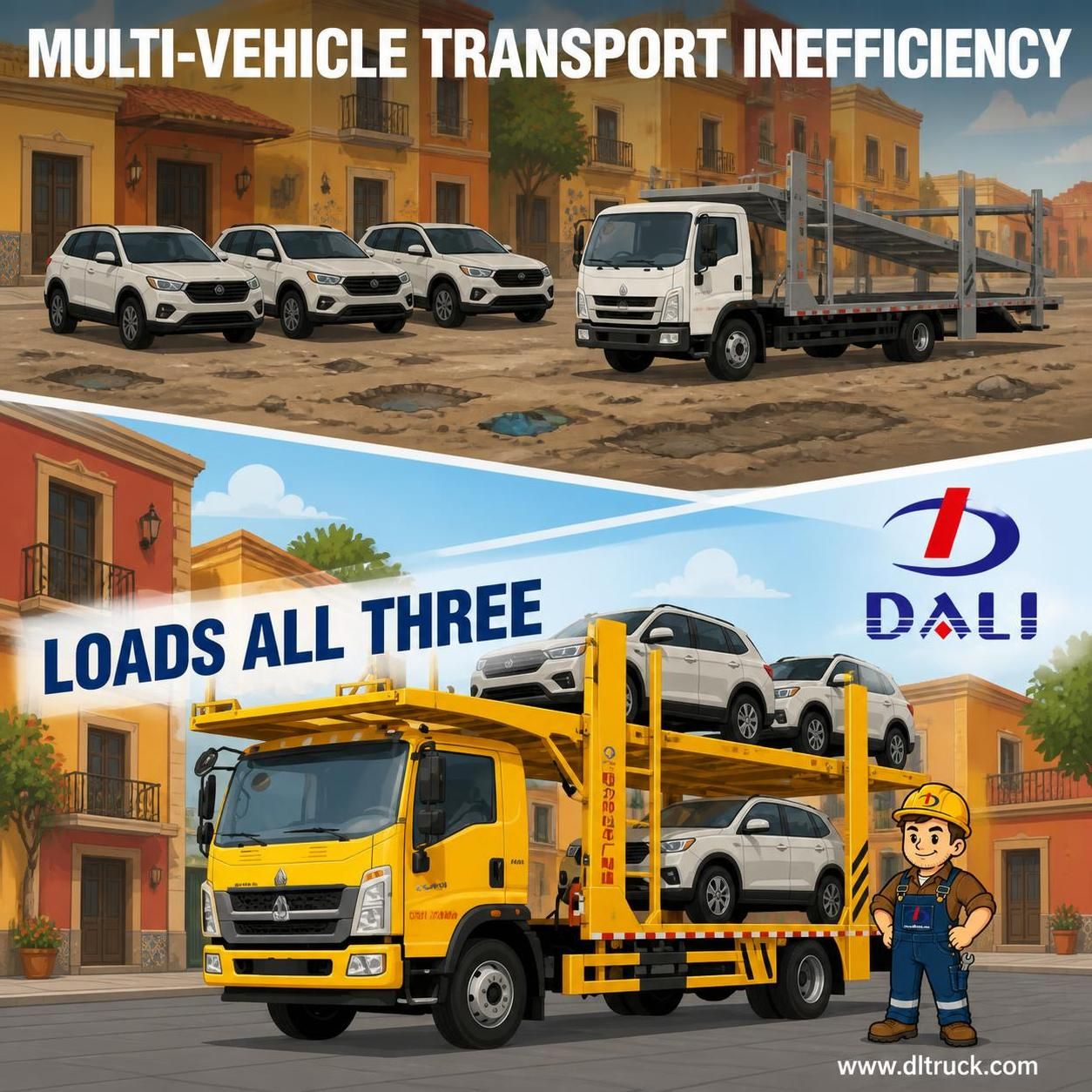 HOWO 3-4 Units SUV Car Carrier Hauler Truck - Chengli Factory - pain point 1 ad image