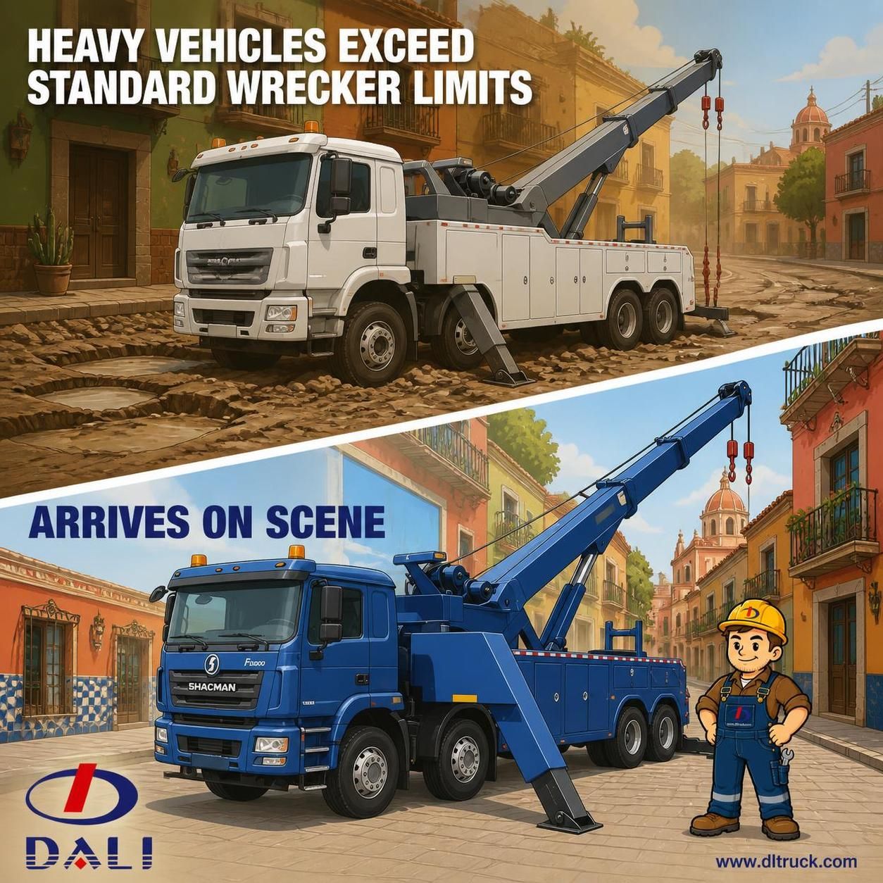 SHACMAN F3000 Rotator 30 Ton Road Recovery Wrecker Truck - pain point 1 ad image