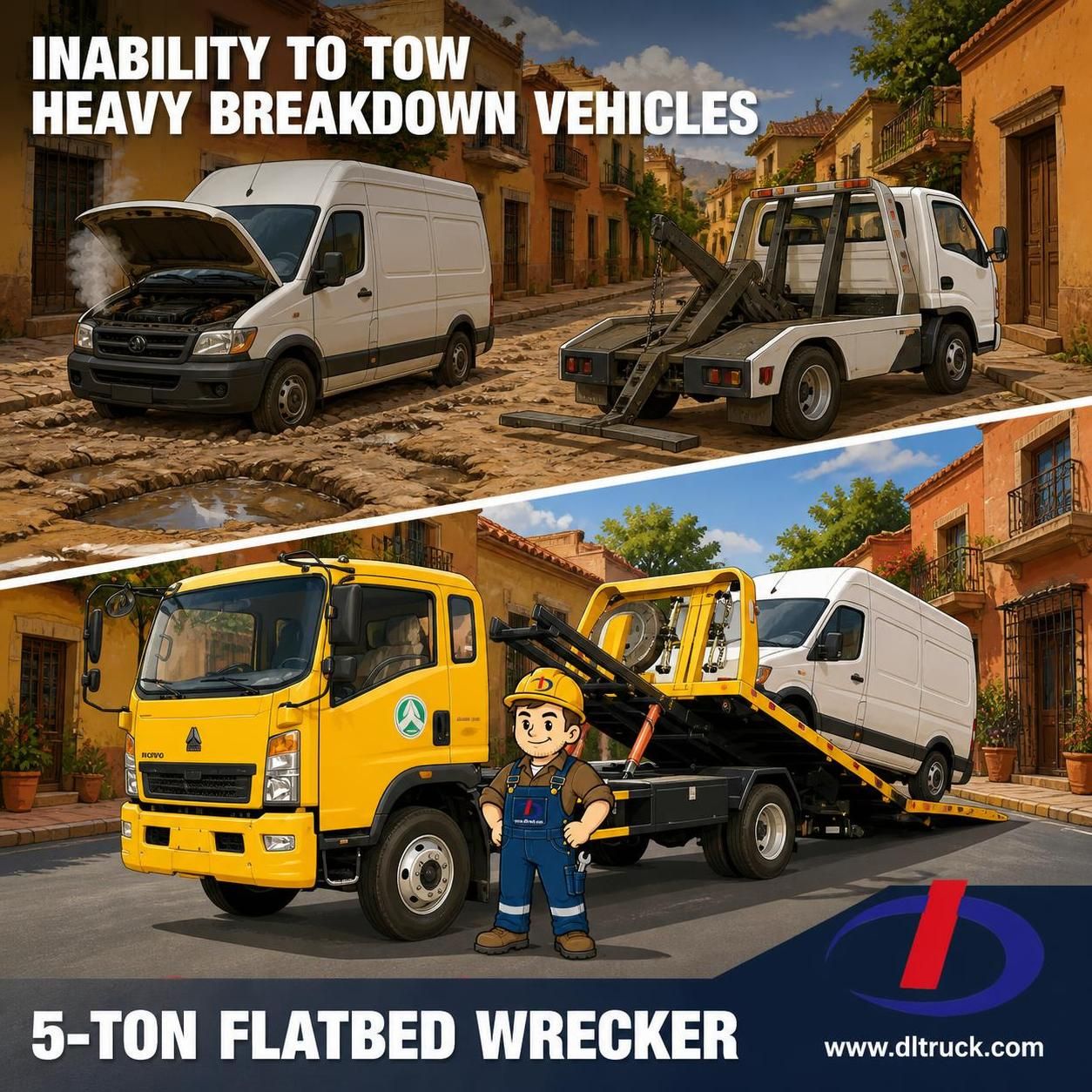 China HOWO 5Tons Road Wrecker Flatbed Towing Truck - Factory Good Price Chengli - pain point 1 ad image