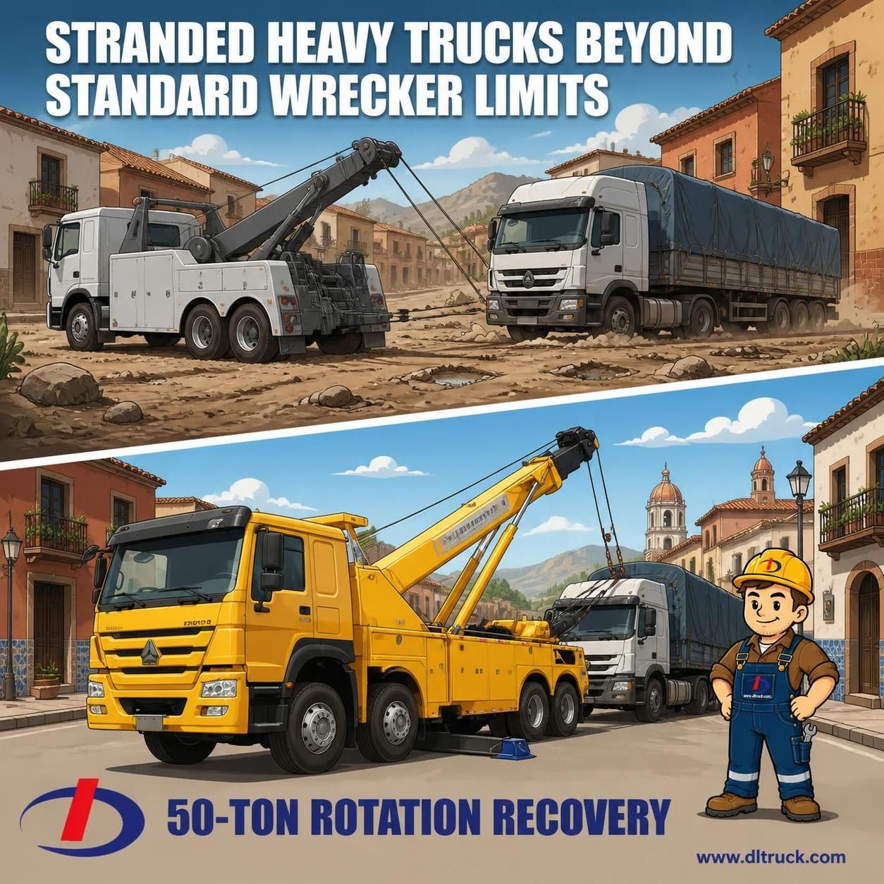 Factory Good Price Chengli HOWO 50 Tons Rotation Road Recovery Wrecker Truck - pain point 1 ad image