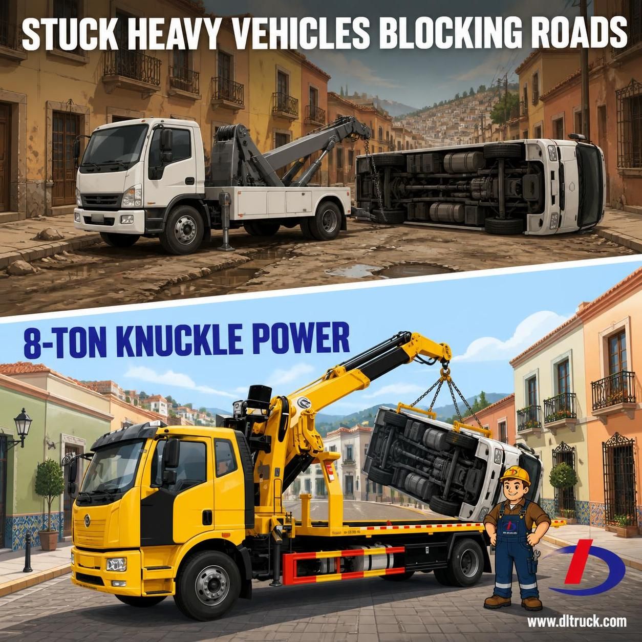 China J6L Flatbed Tow Truck 8Ton Knuckle Boom Crane - Good Factory Price - Chengli - pain point 1 ad image