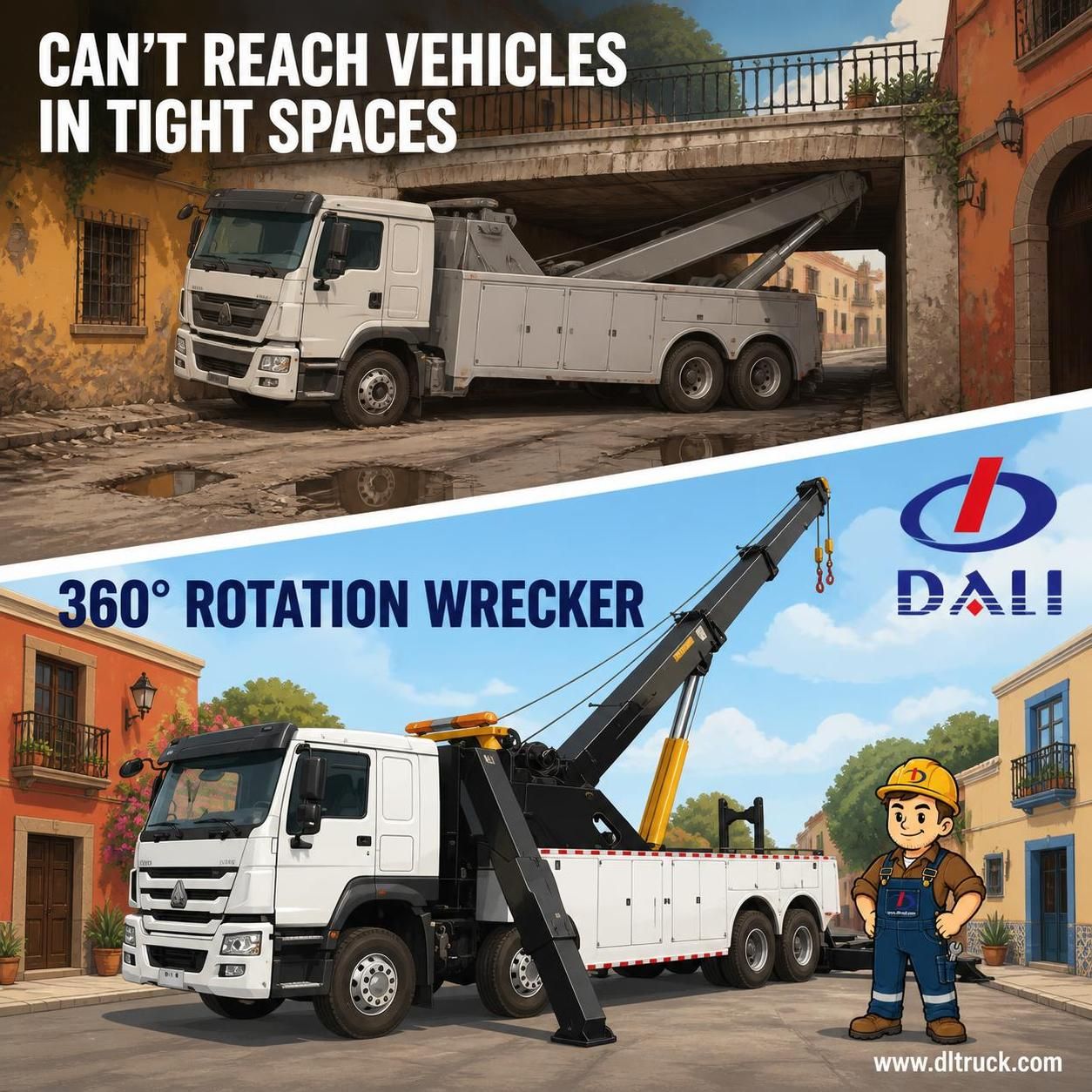 HOWO 360 Degree Rotation 50Tons Wrecker Truck - Good Price from Factory - pain point 1 ad image
