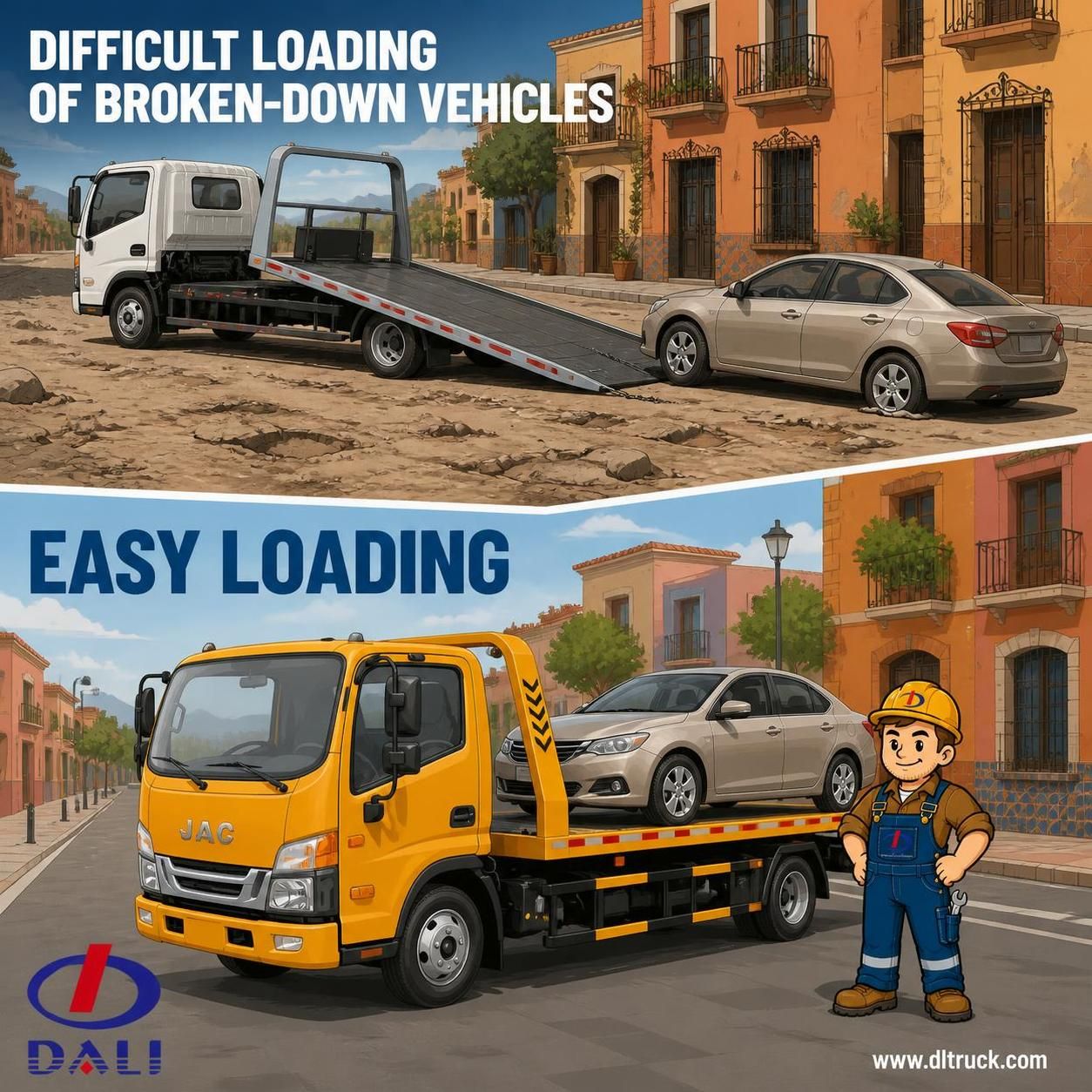 China JAC 4 Tons Flatbed Wrecker Towing Truck - Good Price - pain point 1 ad image
