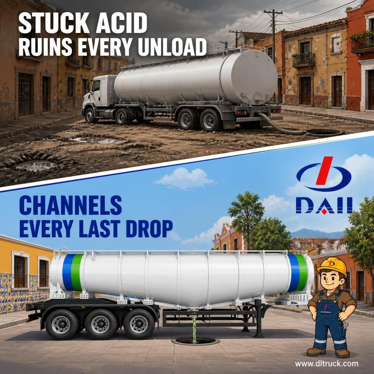 China Zambia V-Shape 19M3 Sulfuric Acid Tank Semi Trailer - Factory Good Price Chengli - pain point 1 ad image