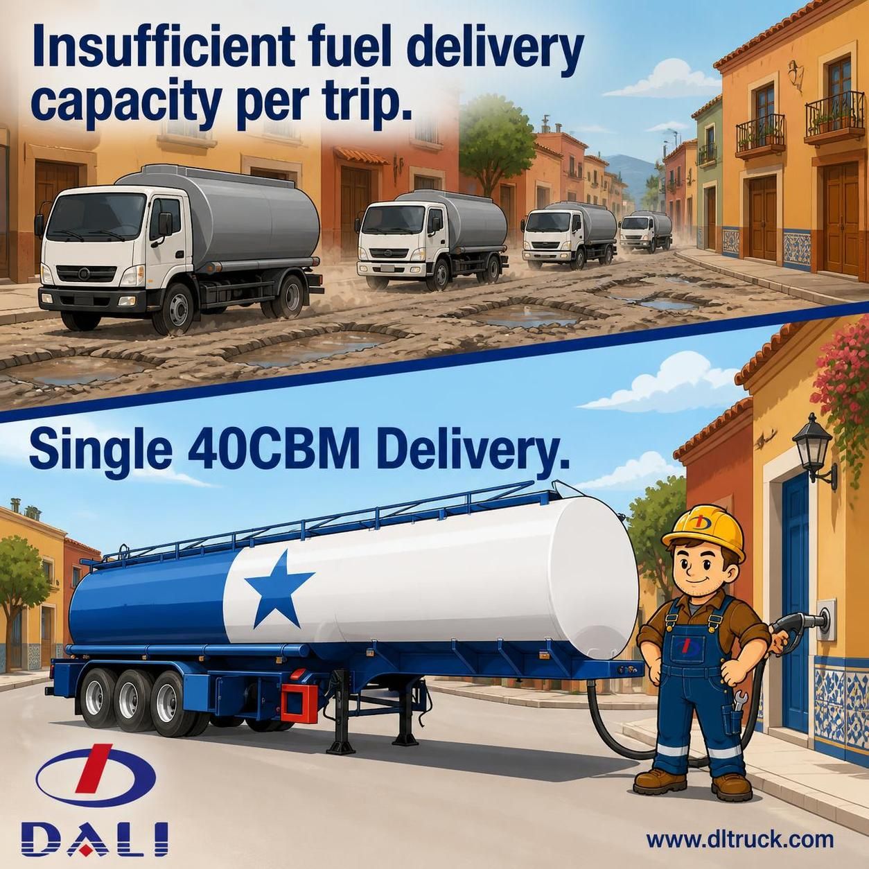 Factory Good Price Chengli 40cbm Fuel Tank Delivery Semi Trailer - pain point 1 ad image