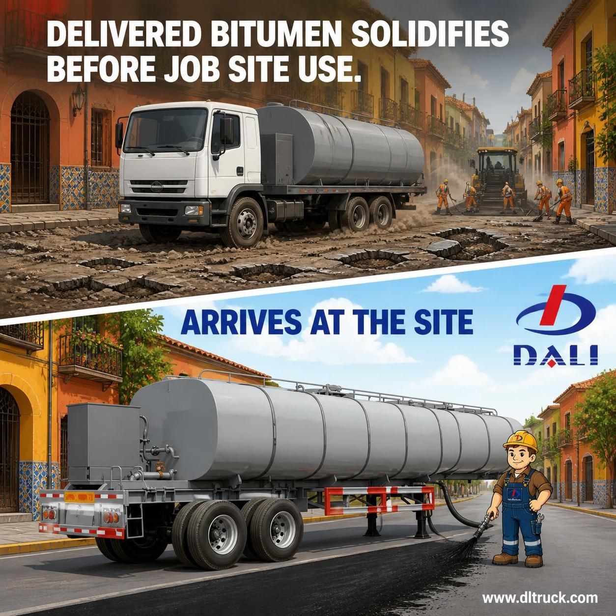 China 2 Axle Bitumen Asphalt Tank Trailer With Insulation Layer and Burner - Chengli - pain point 1 ad image