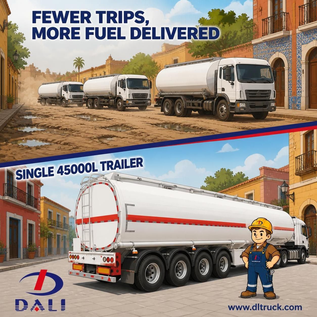 Factory Good Price Chengli 4 Axle 45000L Fuel Tank Trailer with Liftable Axle - pain point 1 ad image