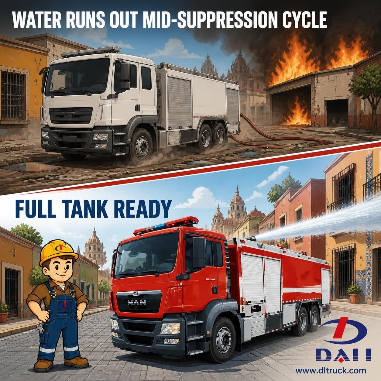 MAN 6x4 8tons Tank Fire Emergency Rescue Truck - Good Price - pain point 1 ad image