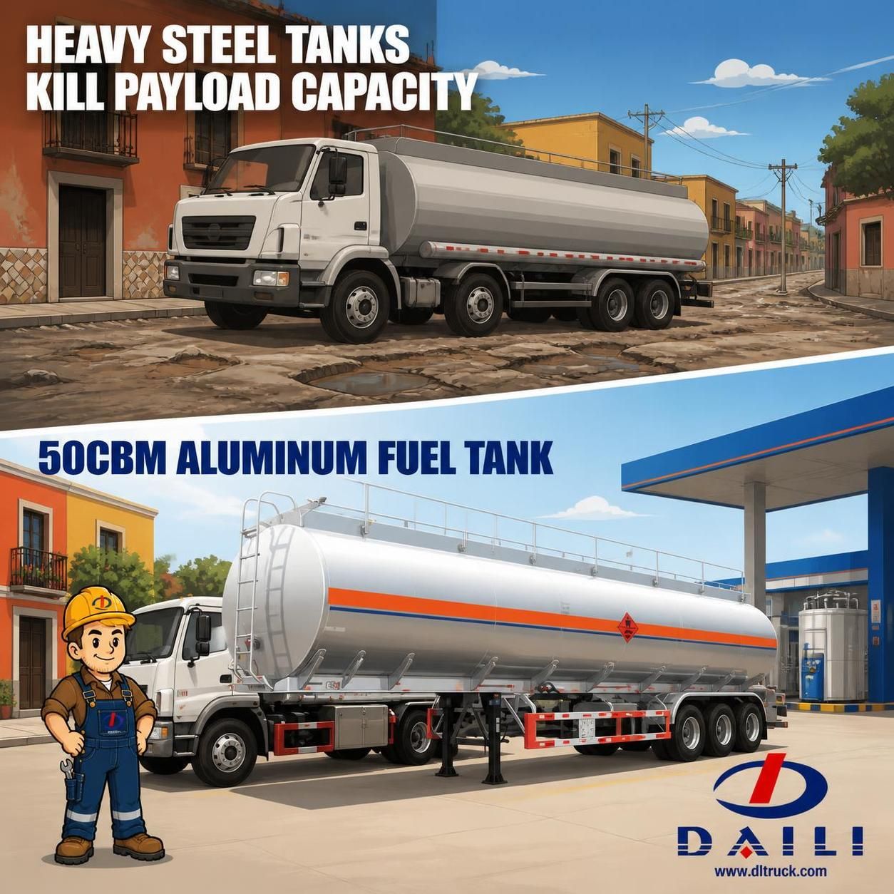 50CBM Aluminum Fuel Tank Trailer - Factory Good Price Chengli - pain point 1 ad image