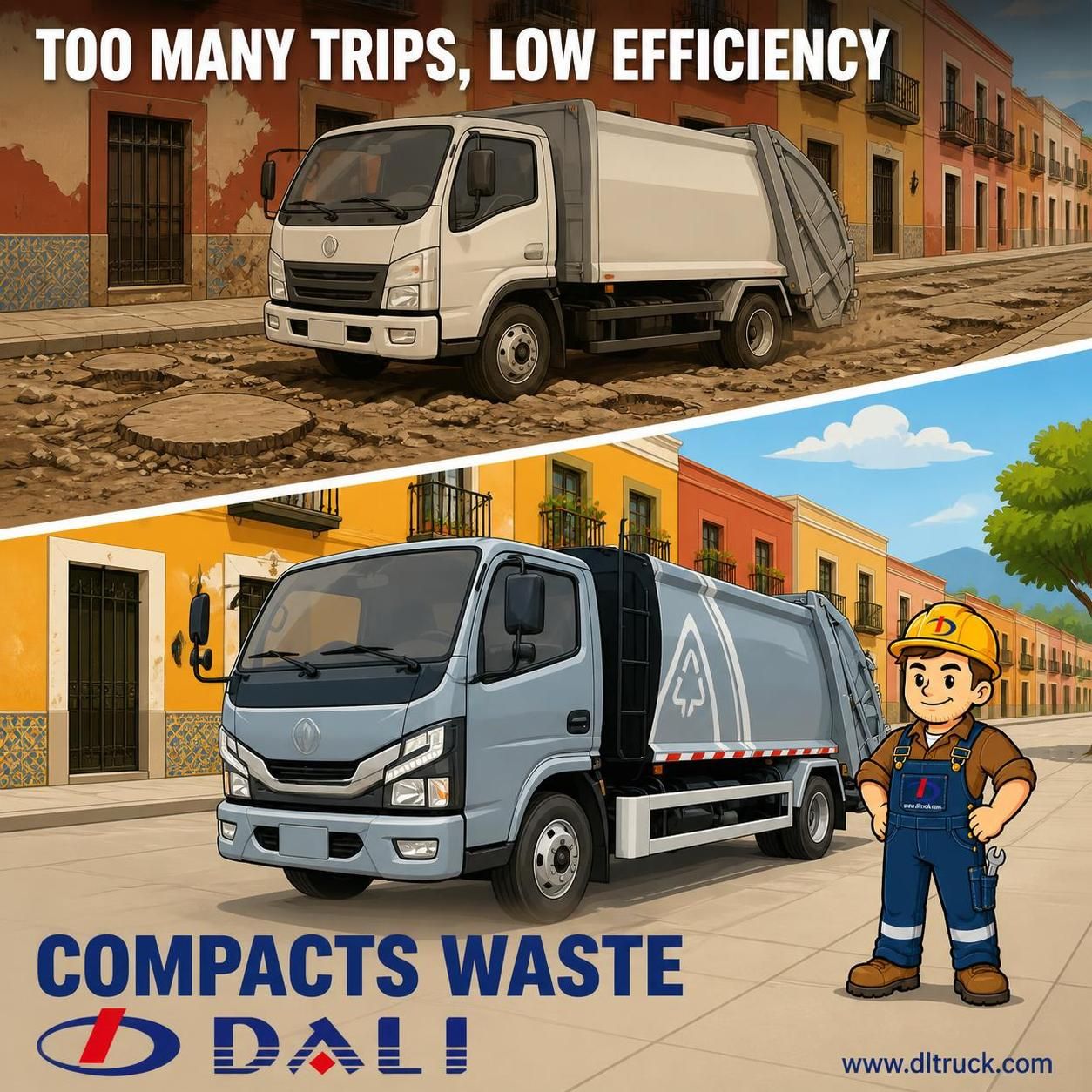 China EURO 6 Dongfeng 3Ton~5Ton Home Waste Garbage Compactor Truck Rear Loader - pain point 1 ad image
