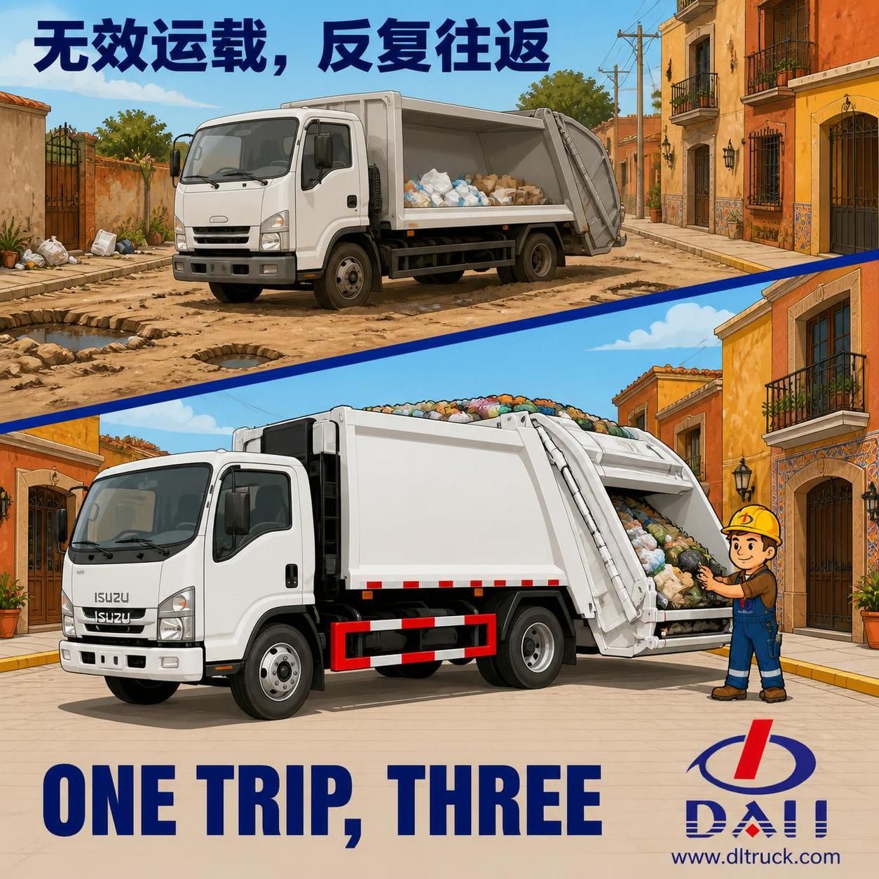 China ISUZU 5tons Compressed Garbage Truck - Good Price from Chengli Factory - pain point 1 ad image