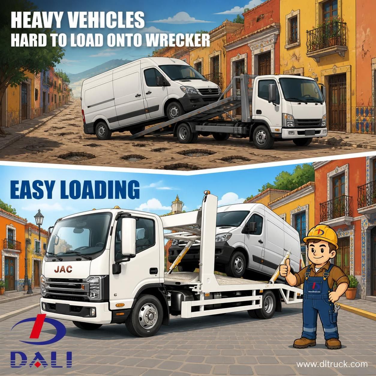 JAC 4x2 Light Duty Wrecker Truck with 3 Ton Slide Bed - pain point 1 ad image