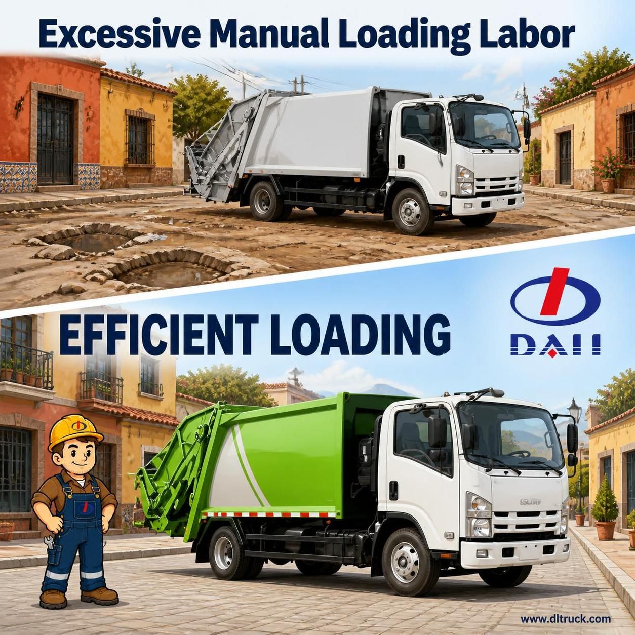 ISUZU 700P 4x2 8cbm Rear Loader Compressed Garbage Truck - pain point 1 ad image