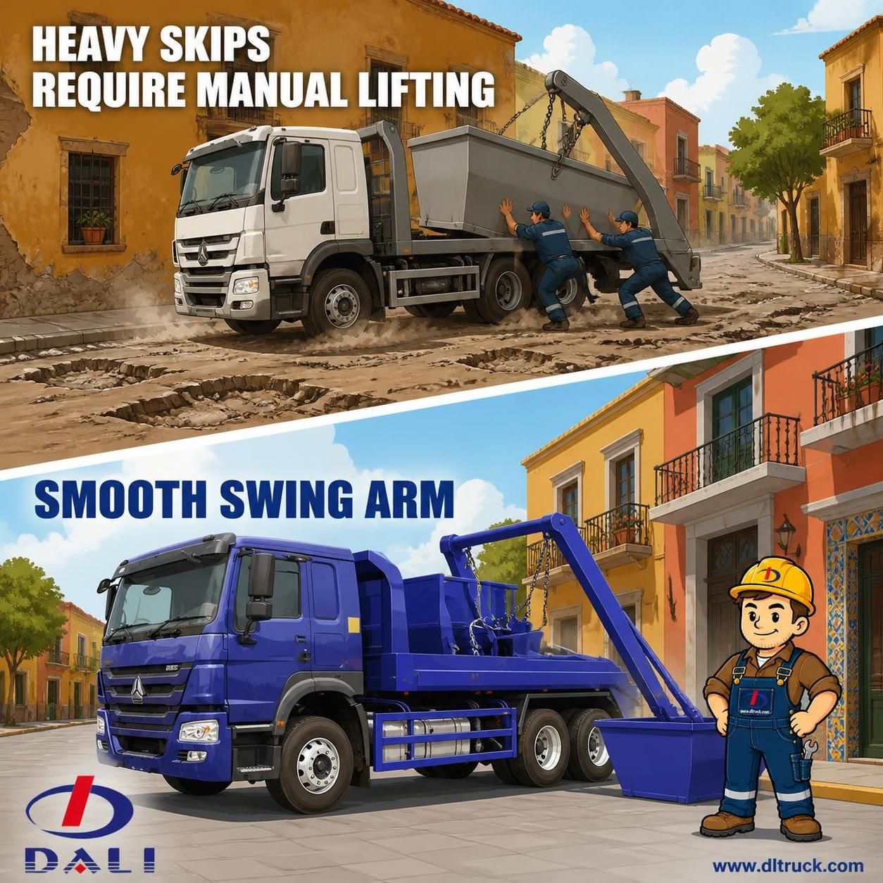 China Sinotruk Howo 6X4 10CBM Skip Loader Swing Arm Garbage Truck - Chengli Factory - pain point 1 ad image