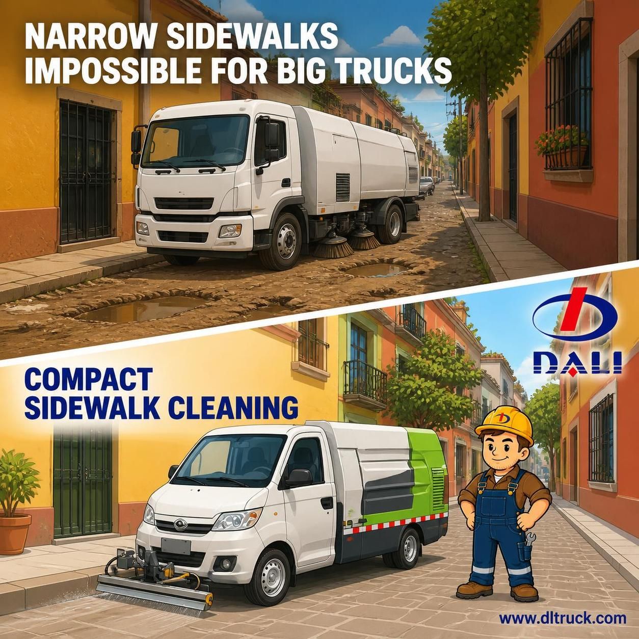 Factory Good Price Chengli Mini Sidewalk Cleaning Truck - pain point 1 ad image