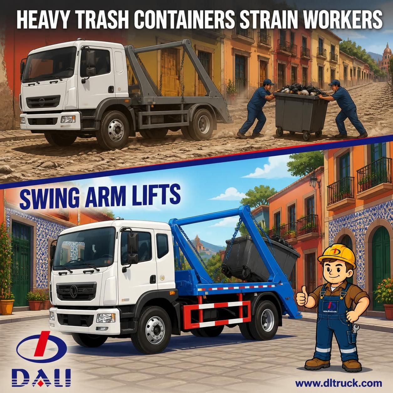 China 10tons Swing Arm Trash Truck – Factory Good Price Chengli - pain point 1 ad image