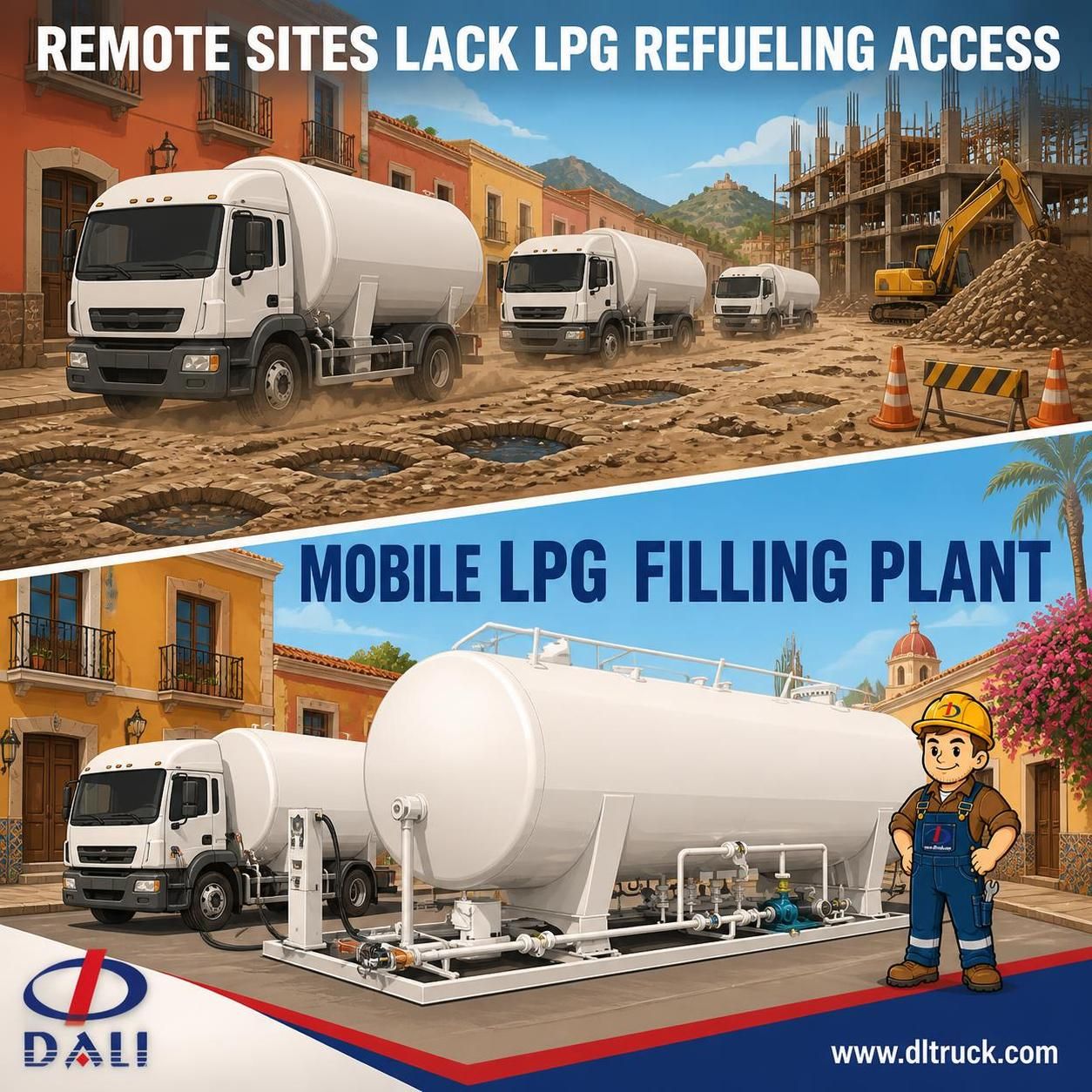 China 45cbm 45,000 Liters LPG Mobile Filling Plant 22.5tons - Chengli - pain point 1 ad image