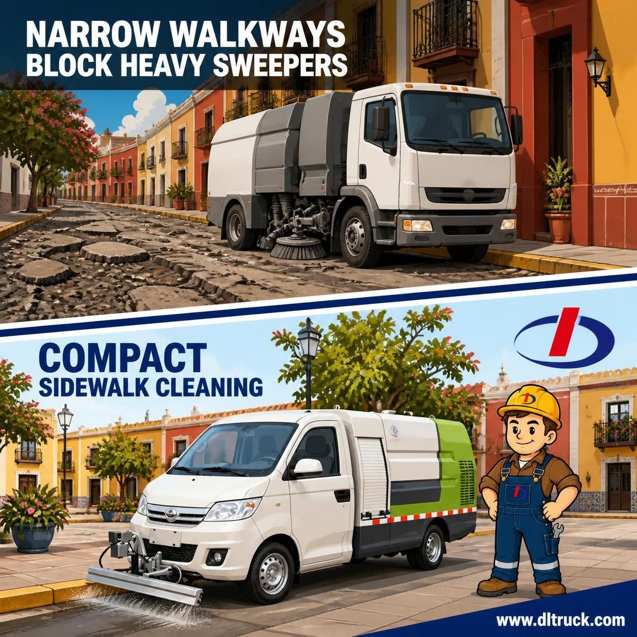 Mini Sidewalk Cleaning Truck - Factory Good Price Chengli - pain point 1 ad image