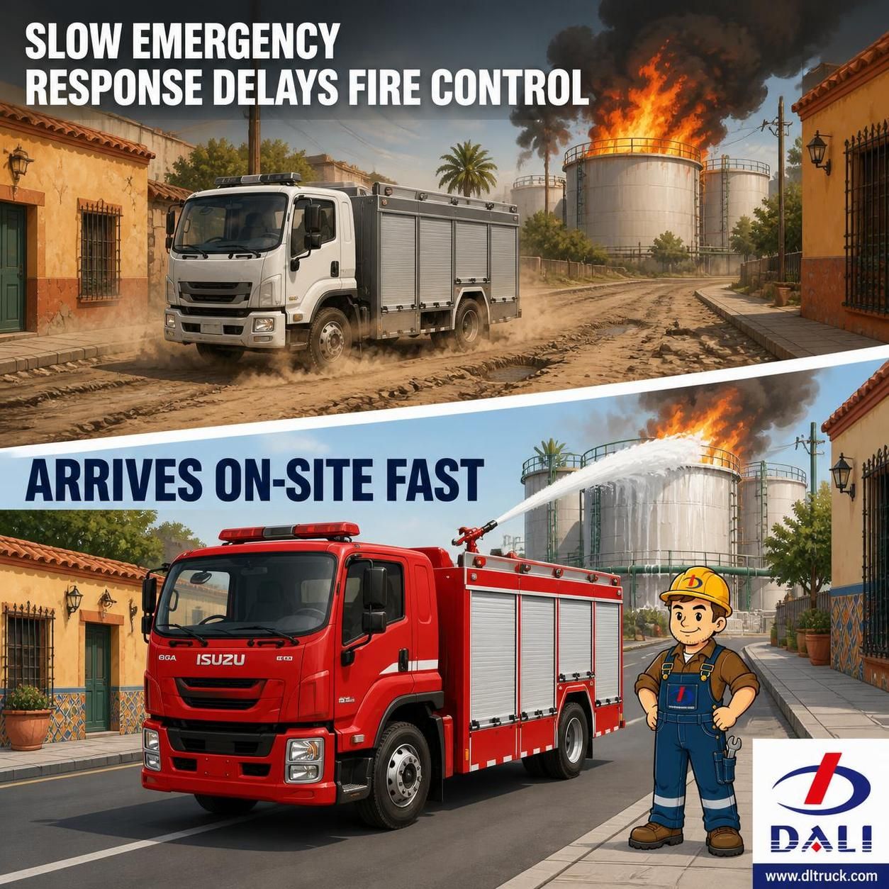 China ISUZU 6Tons Foam Fire Truck Manufacturers Suppliers Factory - pain point 1 ad image