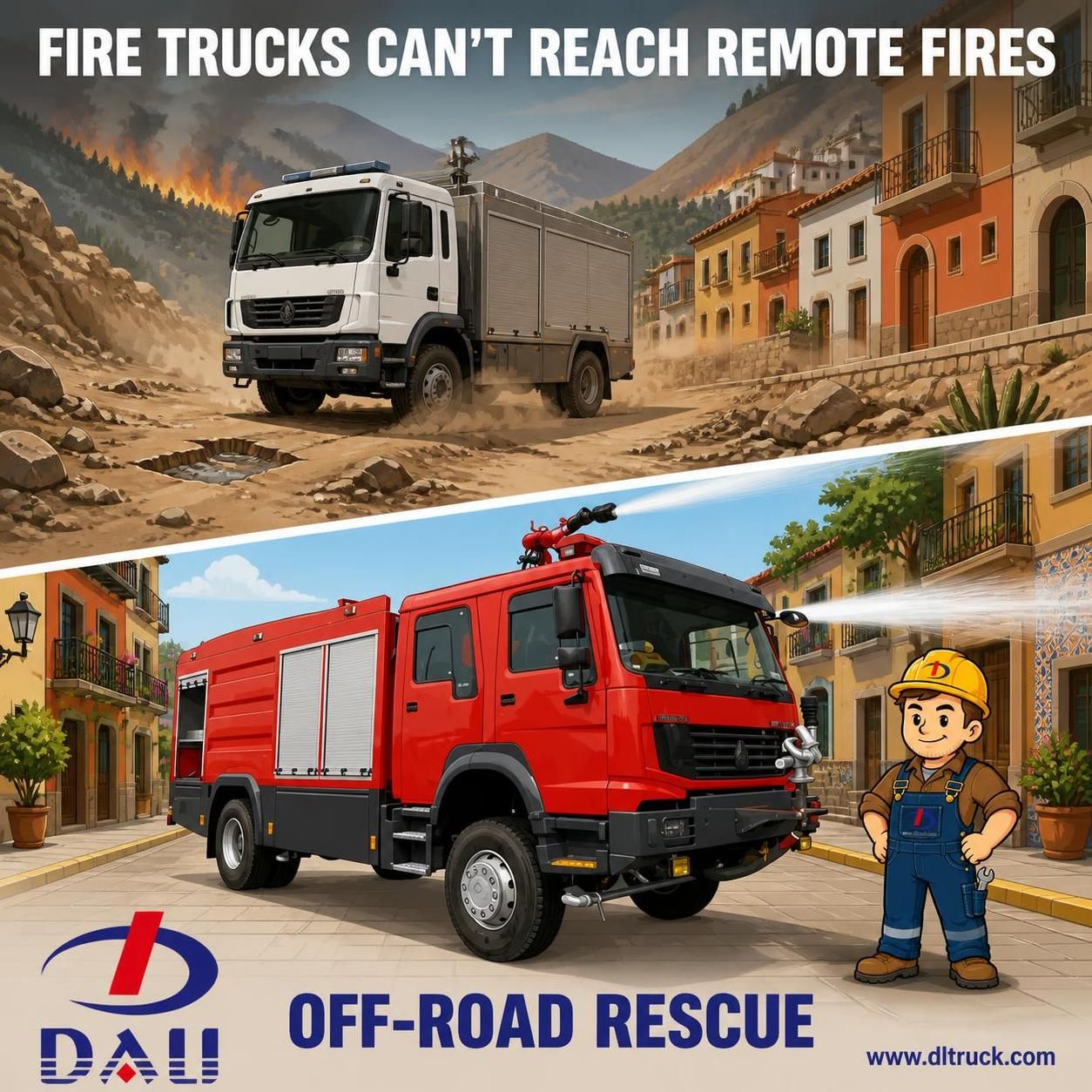 Off Road Rescue 4x4 FWD Fire Fighting Truck - Chengli - pain point 1 ad image