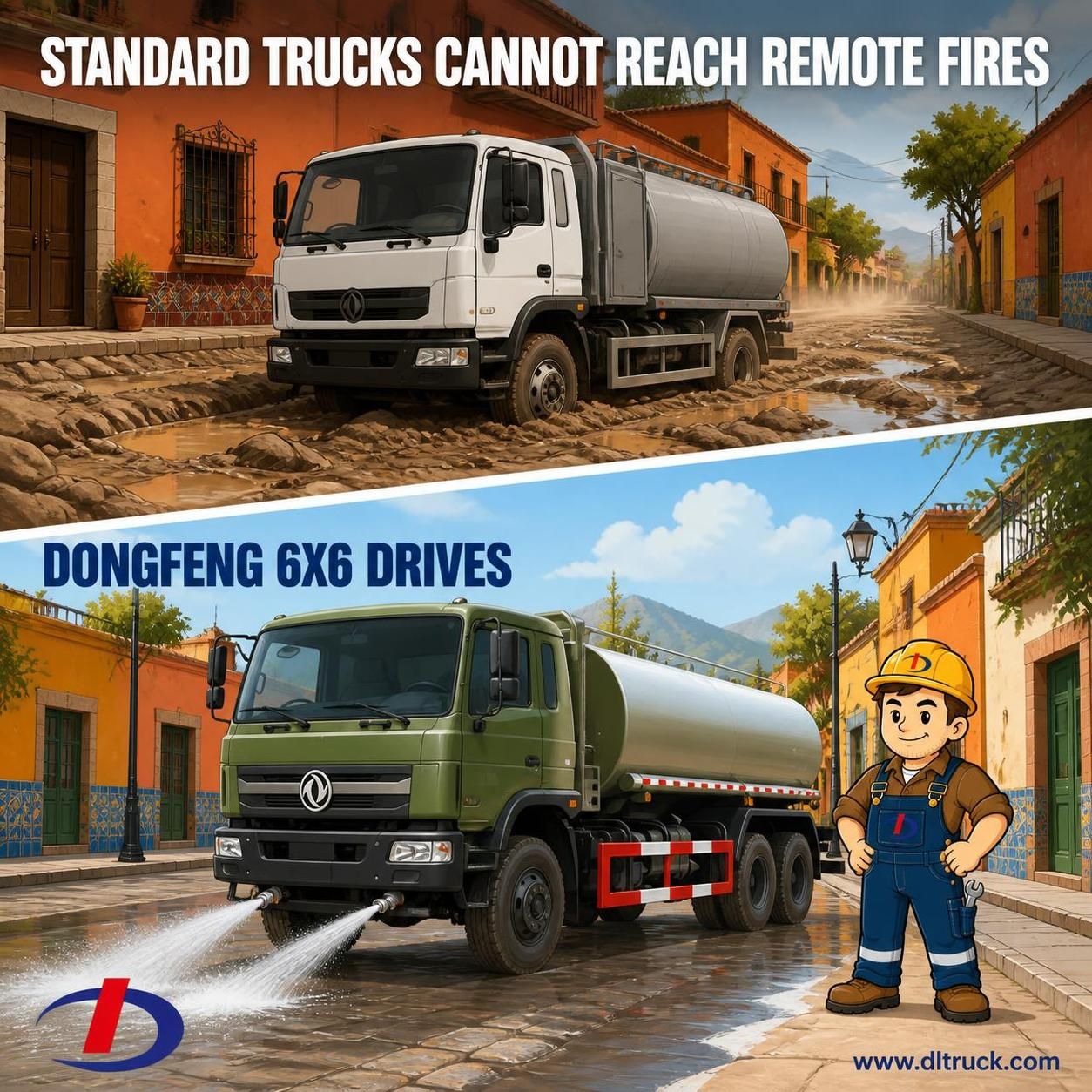 China Off-road Dongfeng 6X6 12,000L Water Sprinkler Fire Truck - Chengli Factory - pain point 1 ad image
