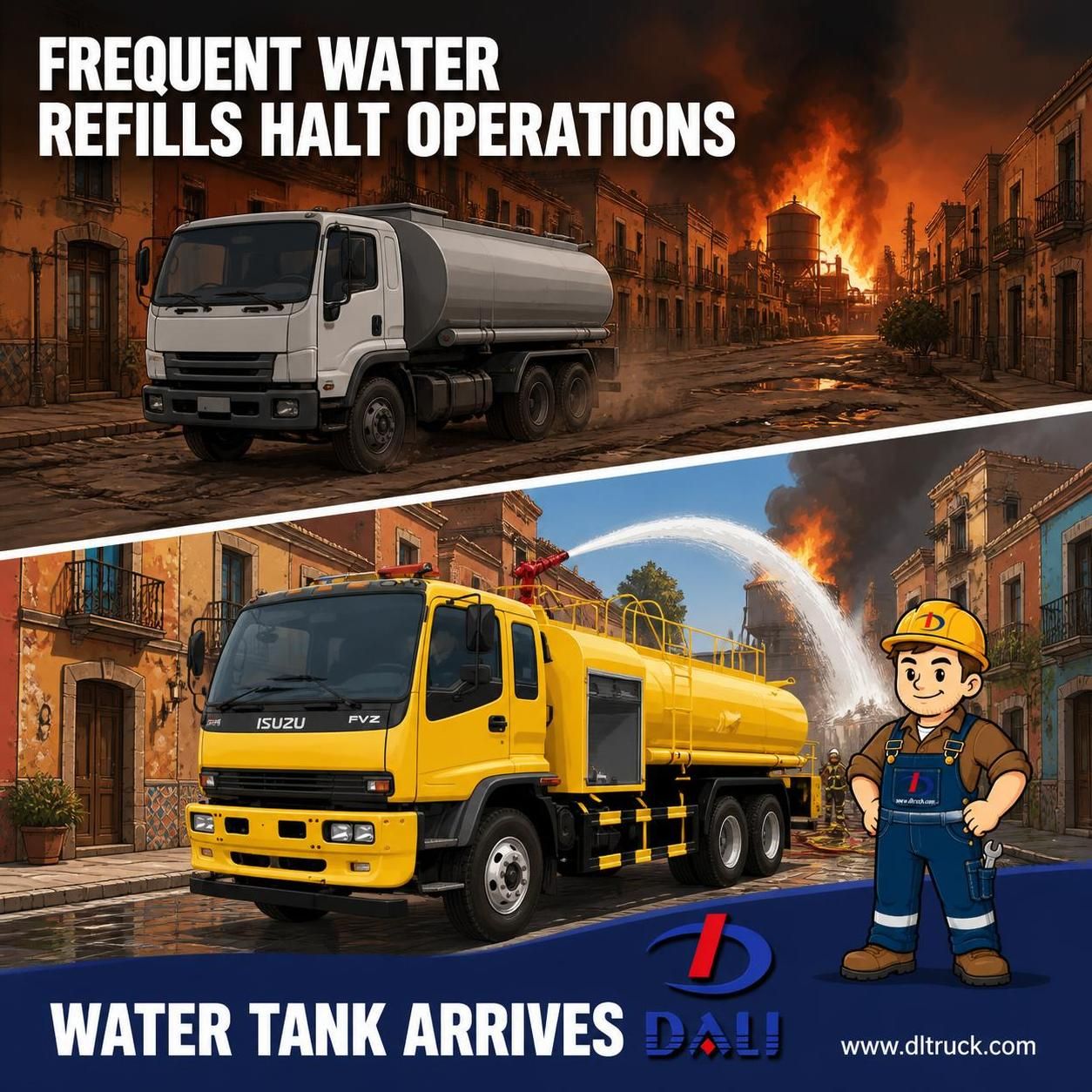 ISUZU FVZ 6x4 16000L Water Tank Fire Truck - Chengli Factory Direct - pain point 1 ad image