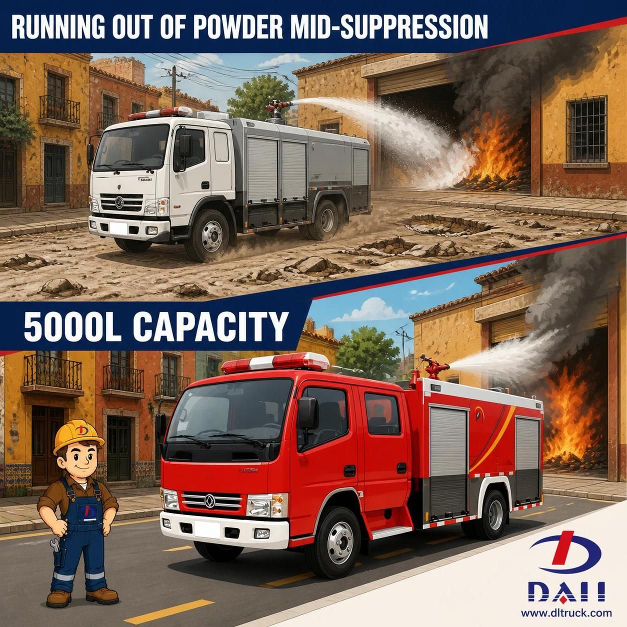 Dongfeng Powder Fire Truck - 5000L Tank & CB10/50 Pump | Chengli - pain point 1 ad image