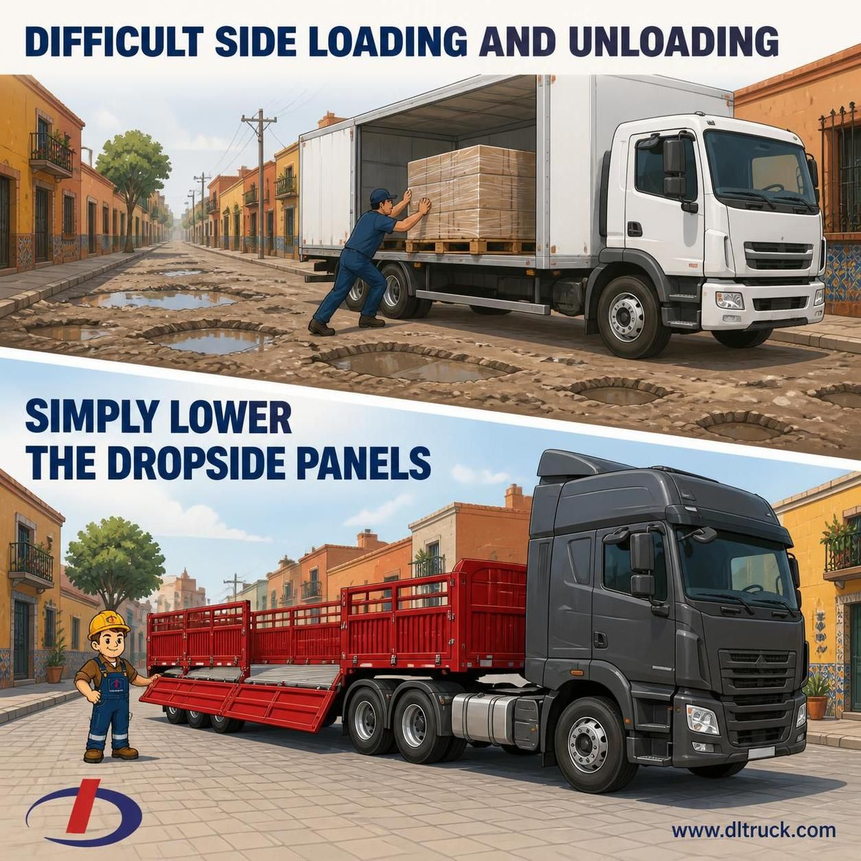 Factory Good Price Chengli 3 Axle 50 Tons Dropside Semi Trailer - pain point 1 ad image